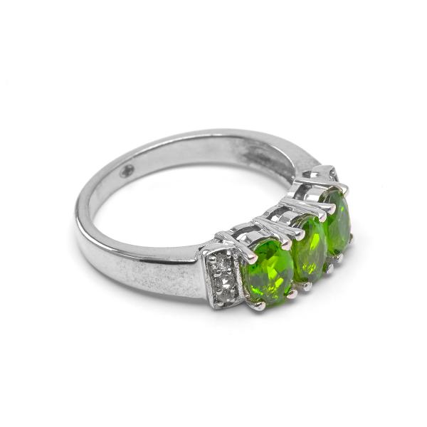 Silver Ring diopside, topaze Surbhi